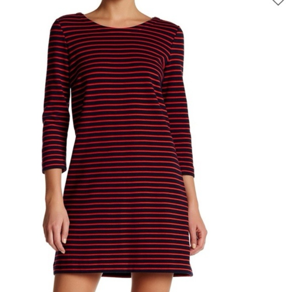 Women’s XS J. Crew 3/4 Sleeve Striped Knit Shift Dress